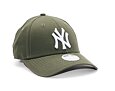 New Era 9FORTY MLB Womens League Essential New York Yankees Olive / White Womens Cap
