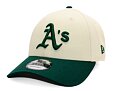 Kšiltovka New Era - MLB Color Block 9FORTY - Oakland Athletics - Cream / Dark Green