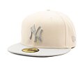 Kšiltovka New Era 59FIFTY MLB New York Yankees Retro - Cream White / Graphite