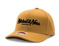 Mitchell & Ness Pinscript Redline Snapback Branded Tan Cap