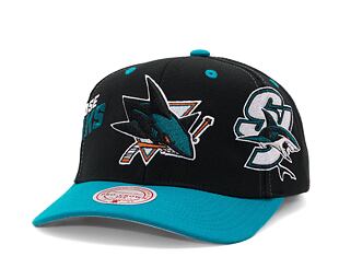 Kšiltovka Mitchell & Ness Overbite Pro Snapback San Jose Sharks Black