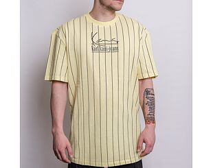 Karl Kani KK Jeans Signature Washed Pinstripe Tee light yellow T-Shirt