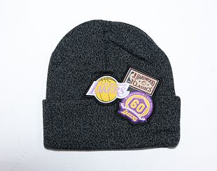 Mitchell & Ness XL LOGO PATCH KNIT HWC Los Angeles Lakers Black Winter Beanie