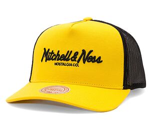 Kšiltovka Mitchell & Ness Pinscript Trucker Mustard/Black