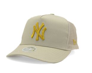 Dámská kšiltovka New Era - 9FORTY Trucker Metallic - NY Yankees - Stone / Gold