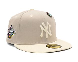 Kšiltovka New Era 59FIFTY MLB World Series Pin New York Yankees Stone / Chrome White