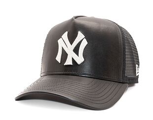 Kšiltovka New Era - 9FORTY A-Frame Trucker MLB Leather - NY Yankees - Black