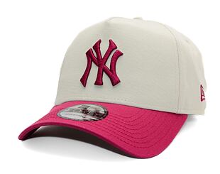 Kšiltovka New Era - MLB Cream & Patch 9FORTY A-Frame - NY Yankees - Cream / Burgundy