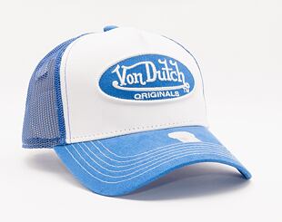 Von Dutch Boston Trucker Cotton Twill White/Blue Cap