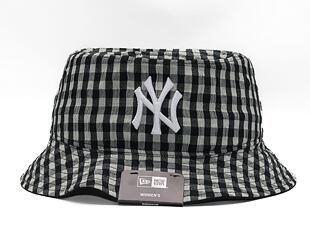 New Era MLB Womens Gingham Tapered Bucket New York Yankees Black Hat