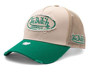 Kšiltovka Von Dutch Trucker Kalmar - Cotton Twill - Green/Cream