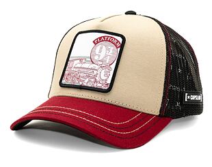 Kšiltovka Capslab Harry Potter Trucker - Hogwarts Express - Stone / Scarlet Red