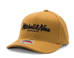 Mitchell & Ness Pinscript Redline Snapback Branded Tan Cap