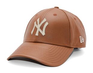 Kšiltovka New Era - 9FORTY MLB Leather - NY Yankees - Brown / White