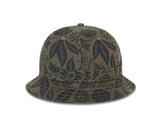 New Era Explorer Hibiscus Print New Olive Bucket Hat