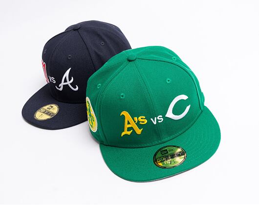 New Era 59FIFTY 1972 World Series Oakland Athletics VS Cincinnati Reds Fitted Kelly Green Cap