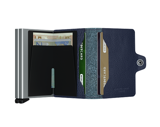 Secrid Twinwallet Vegetable Tanned Navy-Silver