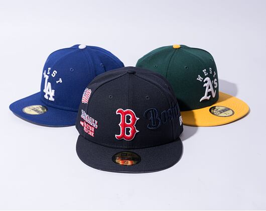 New Era 59FIFTY MLB Script 5 Boston Red Sox Navy / Red Cap