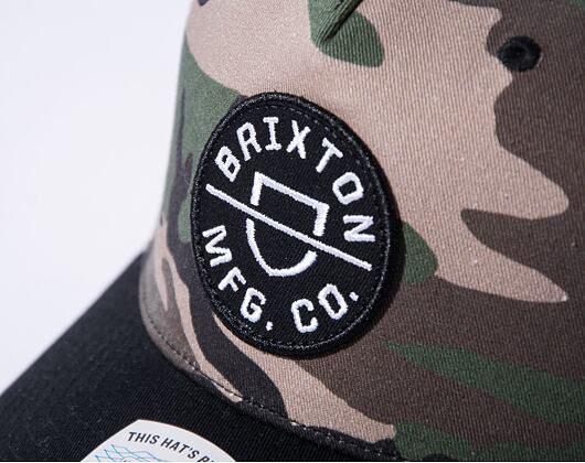 Kšiltovka Brixton Crest C MP Snapback Camo / Surplus / Black