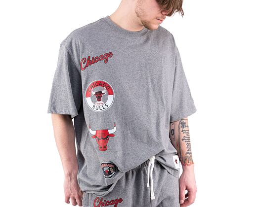 Triko Mitchell & Ness NBA M&N CITY COLLECTION S/S TEE BULLS Grey Heather