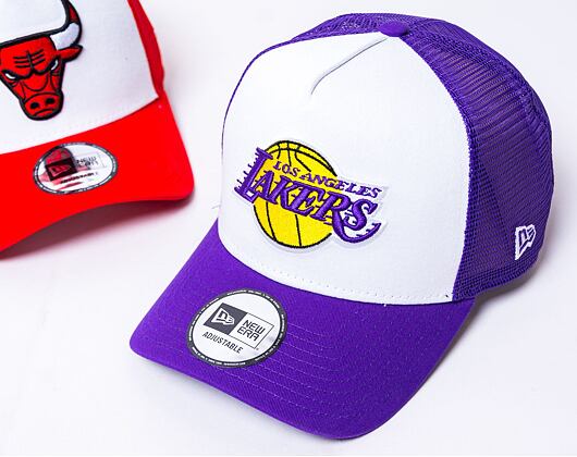 New Era 9FORTY A-Frame Trucker NBA Team Clear Black Los Angeles Lakers White / Purple Cap