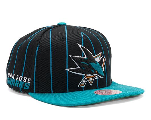 Kšiltovka Mitchell & Ness NHL TEAM PIN SNAPBACK SHARKS Black