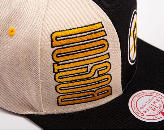 Kšiltovka Mitchell & Ness NHL Pop Panel Snapback Boston Bruins Off White