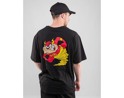 Triko New Era Superhero × Looney Tunes Character Oversized Tee Black