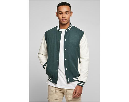 Bunda Urban Classic Oldschool College Jacket Bottlegreen/White