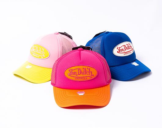 Kšiltovka Von Dutch Trucker Tampa - Trucker Foam - Polyester Foam - Pink/Orange