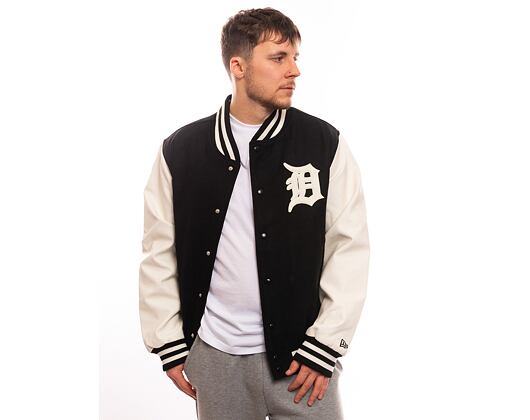 Bunda New Era MLB World Series Varsity Jacket Detroit Tigers Black / Off White