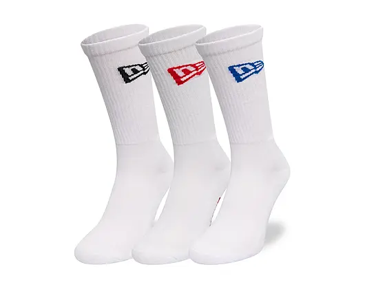 Ponožky New Era Flag 3Pack Crew Socks White / Red / Blue