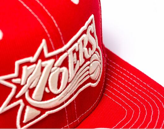 Kšiltovka Mitchell & Ness Contrast Natural Snapback Hwc Philadelphia 76Ers Red