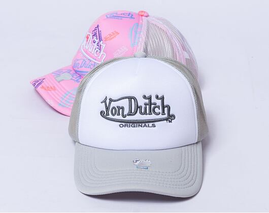 Kšiltovka Von Dutch Trucker Atlanta - Grey/White