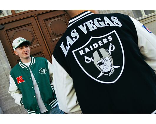 Bunda New Era - Patch Varsity - Las Vegas Raiders - Black / White