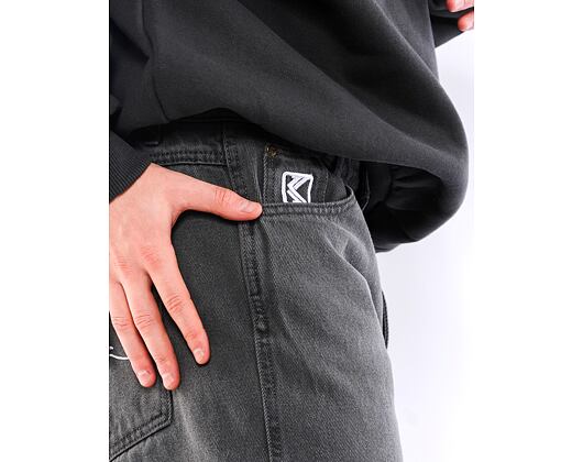 Džíny Karl Kani Small Signature Baggy Five Pocket Denim light grey