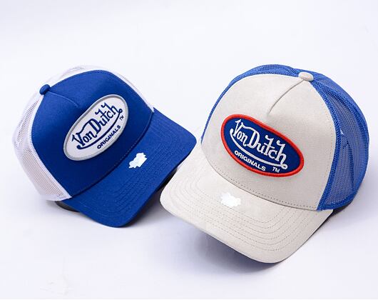 Kšiltovka Von Dutch - Trucker Boston - Caps - Suede - Blue/ Cream