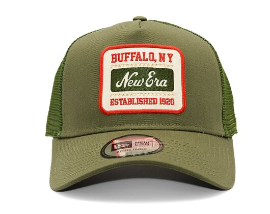 Kšiltovka New Era - Buffalo Patch 9FORTY Trucker - New Olive