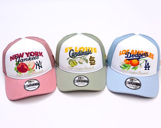 Kšiltovka New Era - MLB Fruit Graphic 9FORTY Trucker - LA Dodgers - Pastel Blue