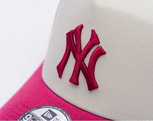 Kšiltovka New Era - MLB Cream & Patch 9FORTY A-Frame - NY Yankees - Cream / Burgundy