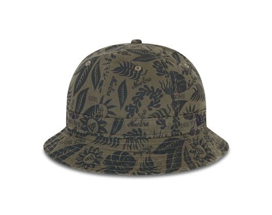 New Era Explorer Hibiscus Print New Olive Bucket Hat