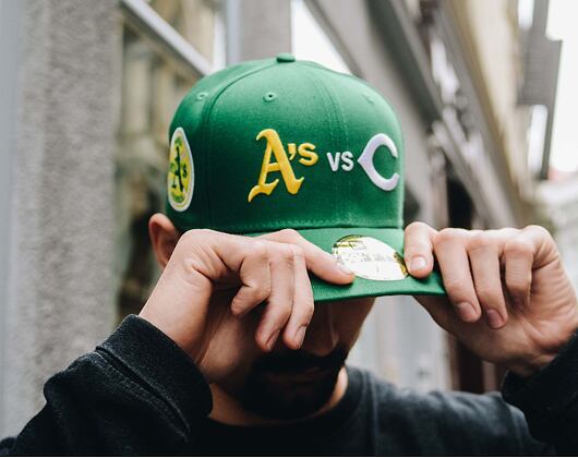 New Era 59FIFTY 1972 World Series Oakland Athletics VS Cincinnati Reds Fitted Kelly Green Cap