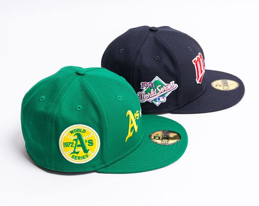 New Era 59FIFTY 1972 World Series Oakland Athletics VS Cincinnati Reds Fitted Kelly Green Cap