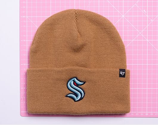 '47 Brand NHL Seattle Kraken Haymaker '47 Cuff Knit Camel Winter Beanie