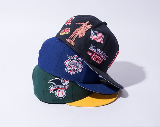 New Era 59FIFTY MLB Script 5 Boston Red Sox Navy / Red Cap