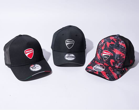 New Era 9FIFTY Stretch-Snap Ducati Corse All Over Print Ducati Black / Scarlet Cap