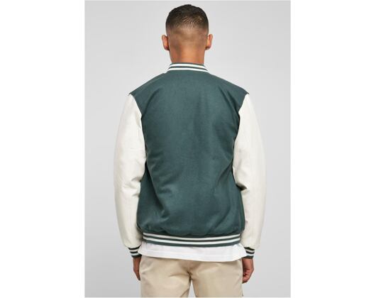 Bunda Urban Classic Oldschool College Jacket Bottlegreen/White