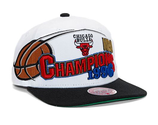 Mitchell & Ness 96 Champions Wave 2T Snapback Hwc Chicago Bulls White / Black Cap