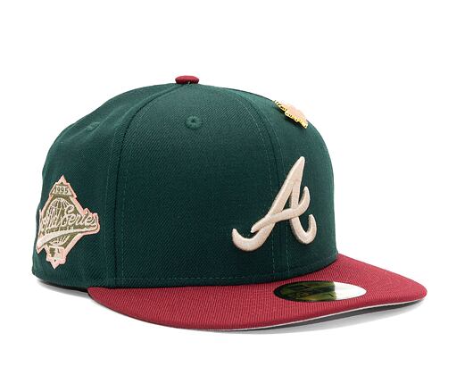 Kšiltovka New Era 59FIFTY MLB "Leaf Drop" WS Patch Atlanta Braves Green / White