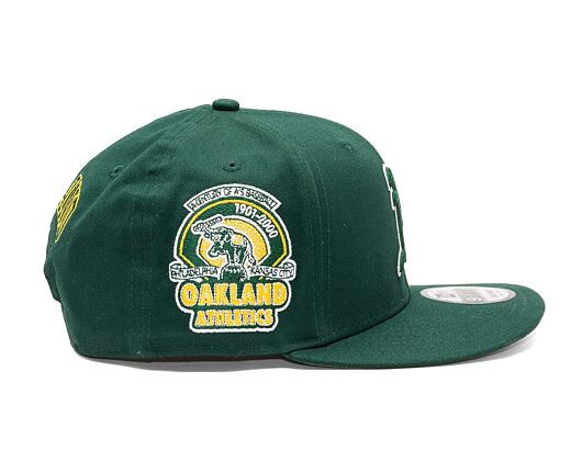 Kšiltovka New Era 9FIFTY MLB Side Patch Script Oakland Athletics Dark Green / Olive